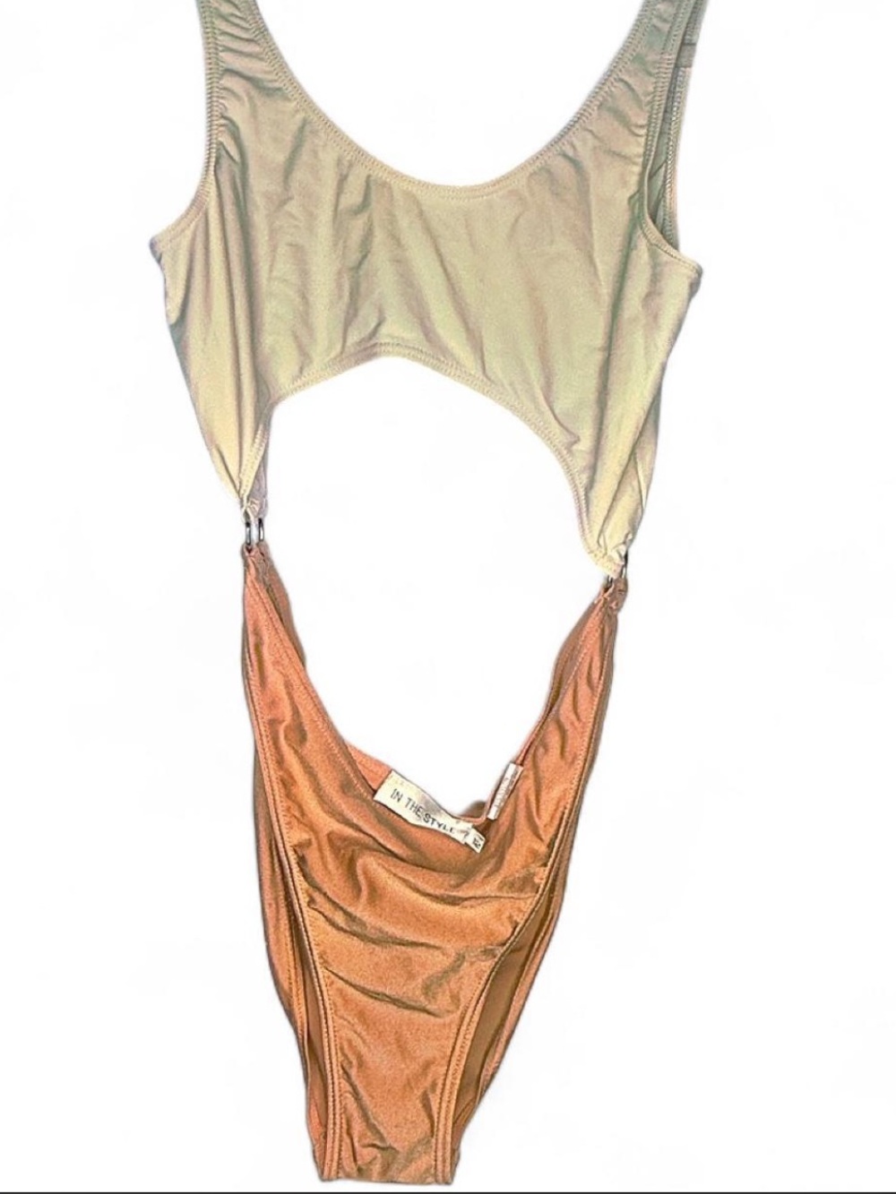 Blush/White One-Piece Swimsuit - Size 12. In used condition-lots of life left. - Picture 2 of 7